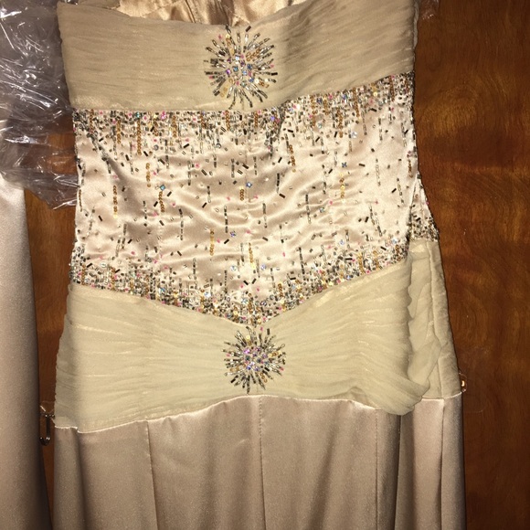 Alyce Design Aline strapless nude gown. SZ. 4 - Picture 7 of 10